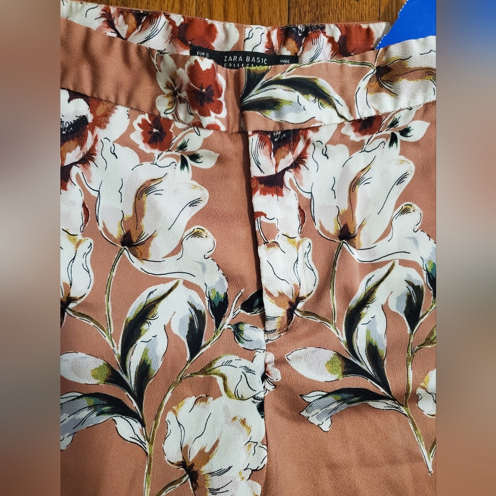 Zara Basic Collection Dusty Rose Pink Floral Silk… - image 3